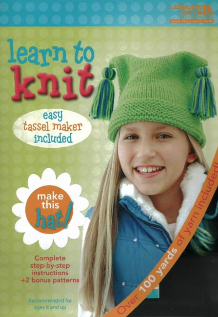 LEARN TO KNIT Easy Tassel Maker Included - Click Image to Close
